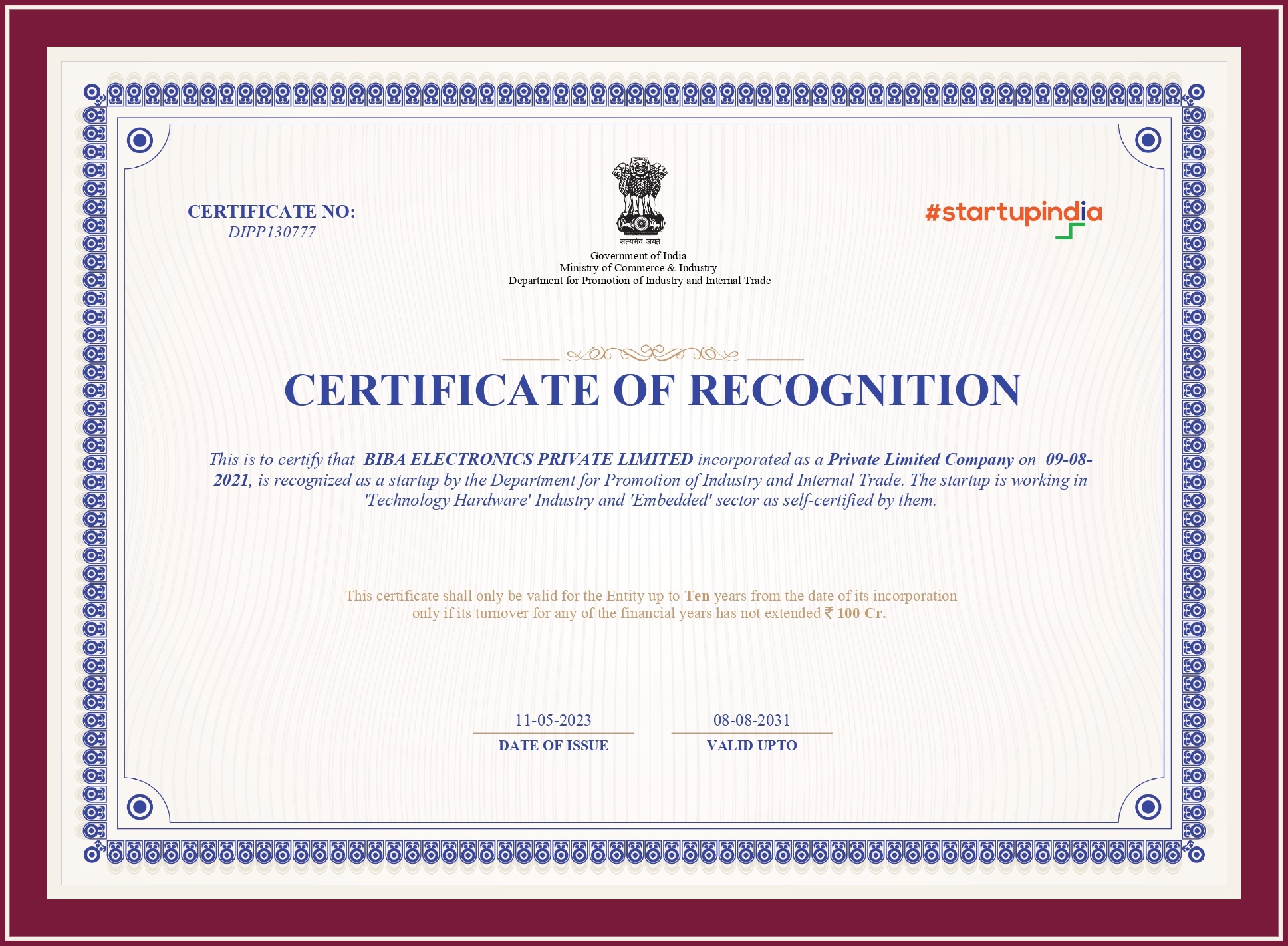 Certificate 7